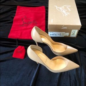 Authentic Christian Louboutin nude leather heels